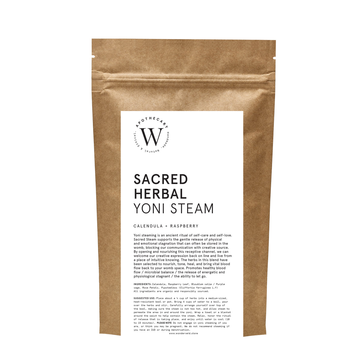 SACRED HERBAL YONI STEAM - With Calendula + Raspberry Leaf - WONDERVELD APOTHECARY