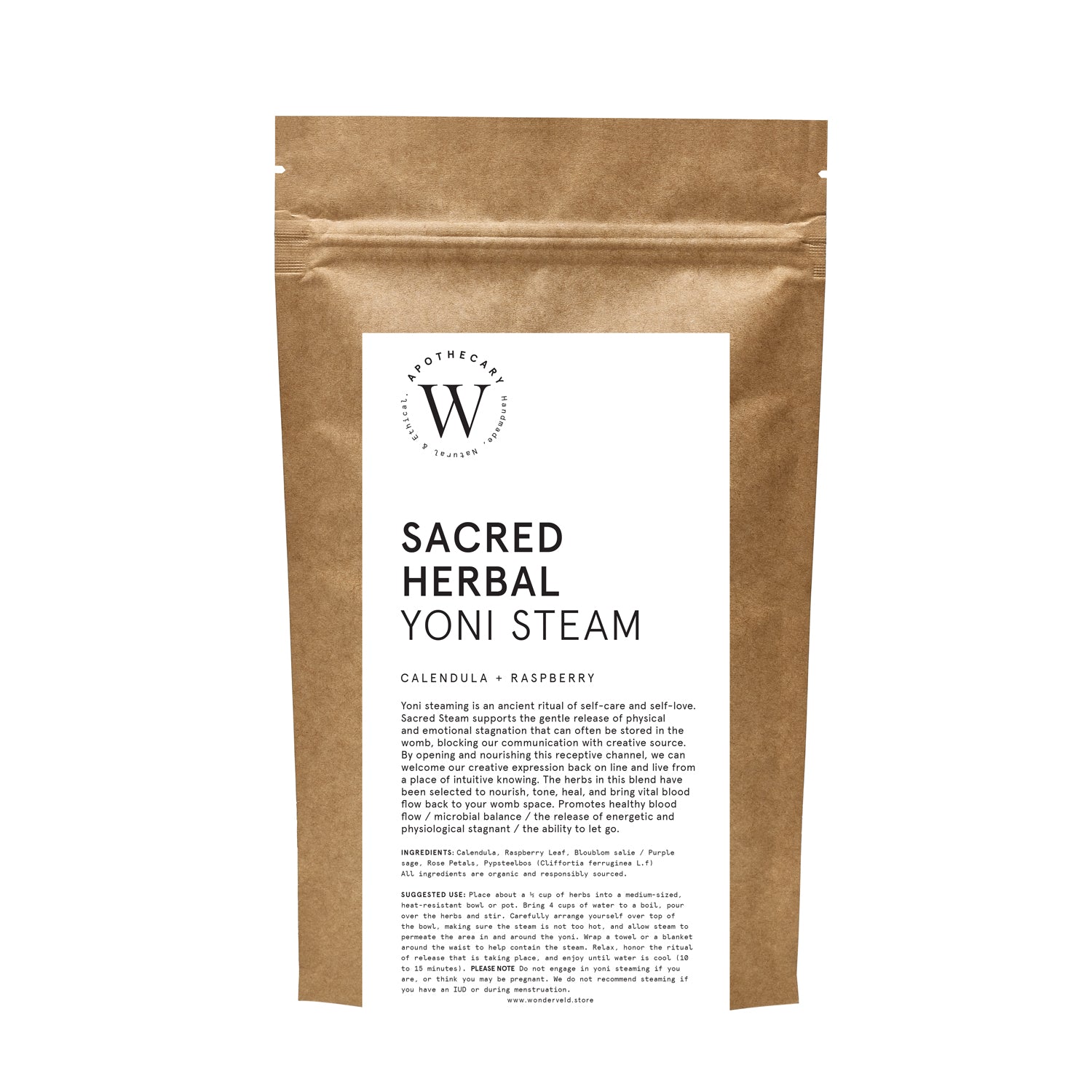 SACRED HERBAL YONI STEAM - With Calendula + Raspberry Leaf - WONDERVELD APOTHECARY