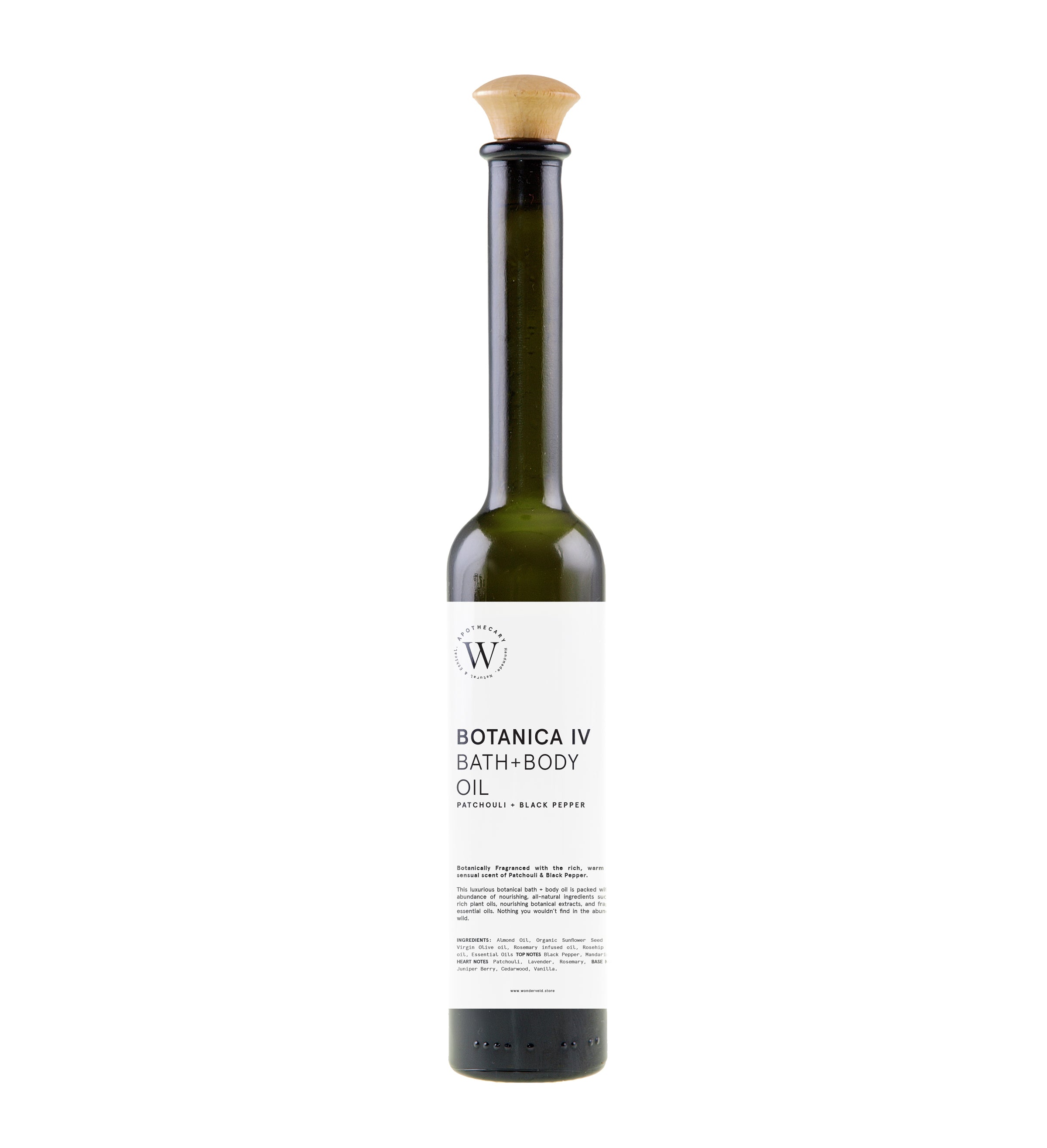 BOTANICA IV BATH + BODY OIL - Patchouli + Black Pepper - WONDERVELD APOTHECARY